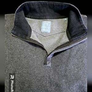 Cooper Jones Supply men's  pullover. 3/4 zip, size Xl. Gray and black.